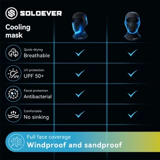 【TH】SOLOEVER Balaclava Face Mask PM2.5 แห้งเร็วและระบายอากาศได้ดี หน้ากากปั่นจักรยาน Professional UV