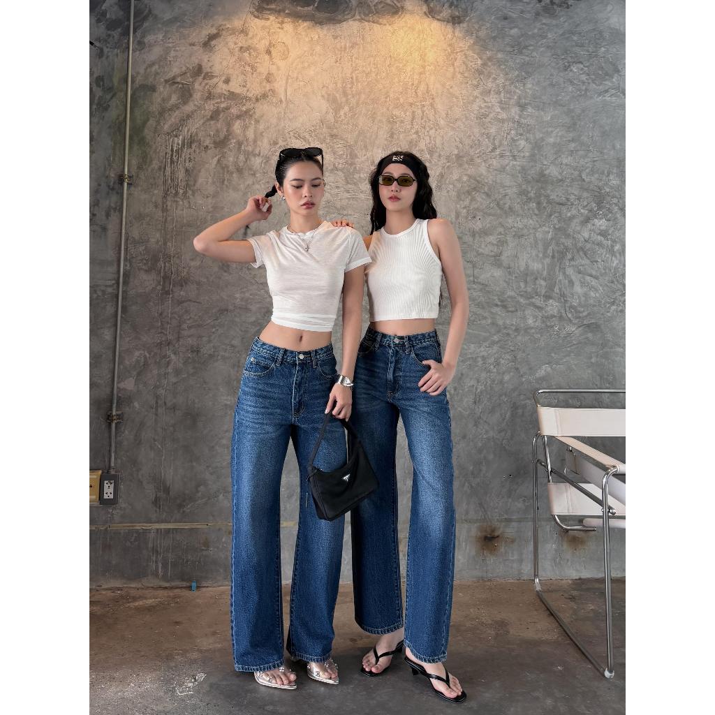 ยีนส์ Nammon Jeans NM39-NM392 กางเกงยีนส์ทรงกระบอกเอวกลาง รุ่น maya Blue baby jeans - ผ้าไม่ยืด รูปที่ 2