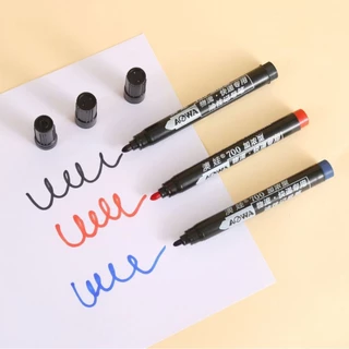 10 ชิ้น ปากกามาร์กเกอร์กันน้ำ หมึกแห้งเร็ว สีดำ/น้ำเงิน/แดง เขียนติดทนนาน สีเมจิก