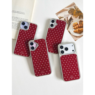 (i17) พร้อมส่งจากไทย ✨polkadotขาวแดง S1897 เคสไอโฟน กันเลนส์กล้อง ขอบนิ่ม สำหรับ Iphone รุ่น 14-17Promax