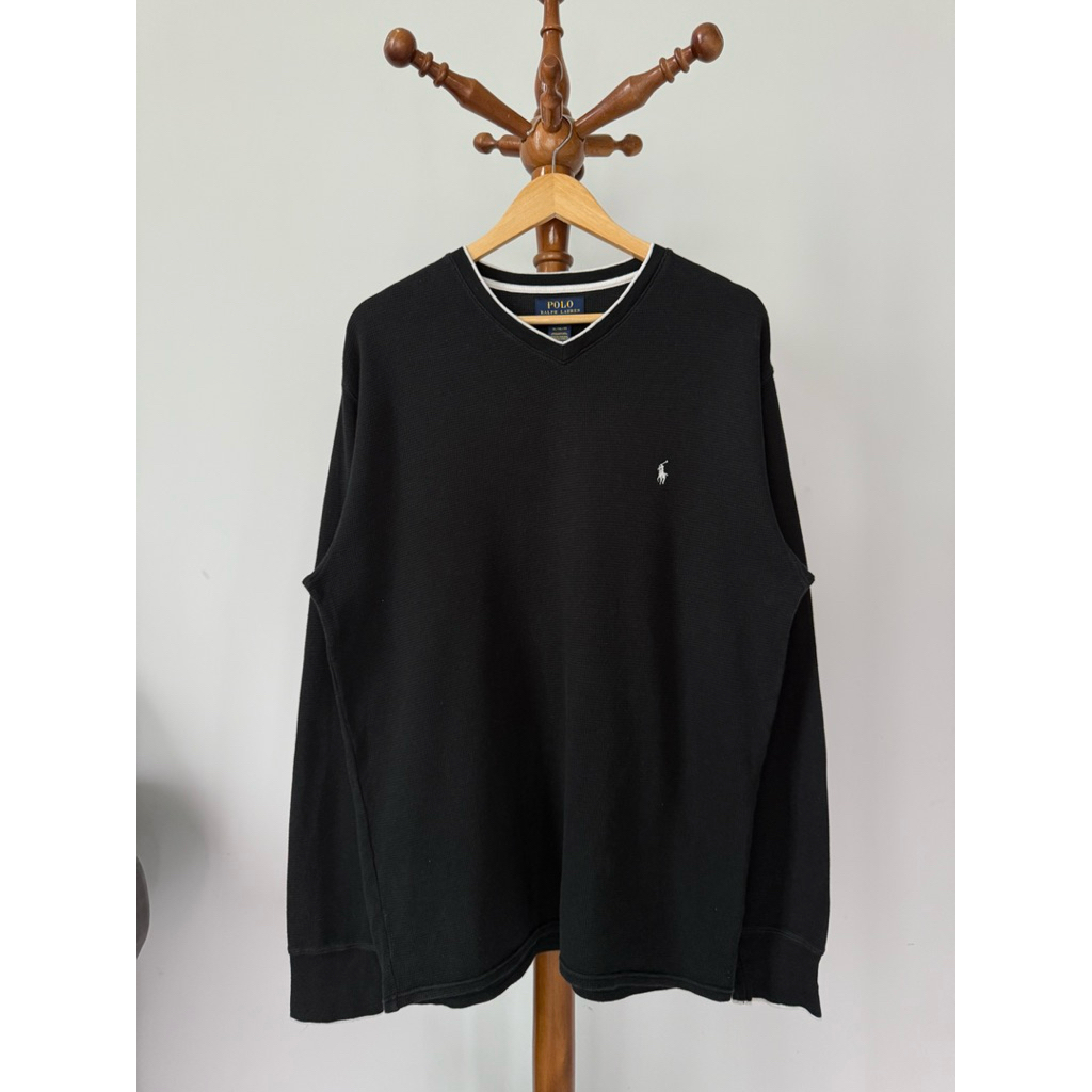 เสื้อแขนยาวคอวี Polo Ralph Lauren✨ รอบอก 44“
