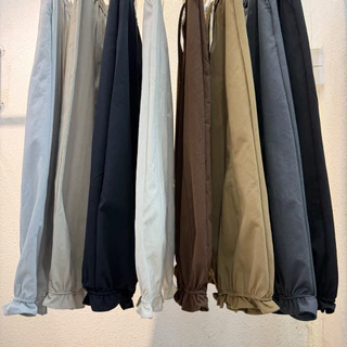 Gang_jeans#9379(K)พร้อมส่ง กางเกงขายาว ผ้ายีนส์ฟอกแต่งปลายระบาย ฟรีไซส์