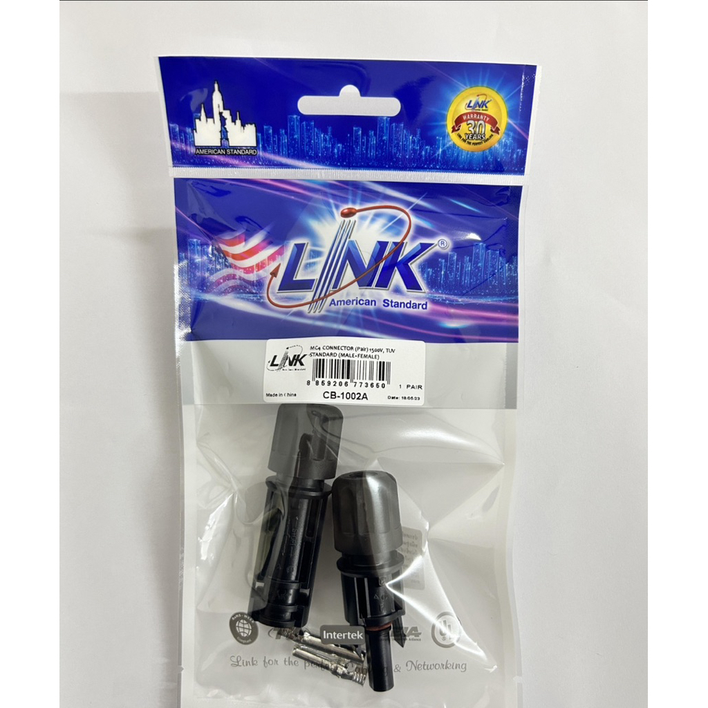 หัวต่อสายไฟโซล่าเซลล์ MC4 Link