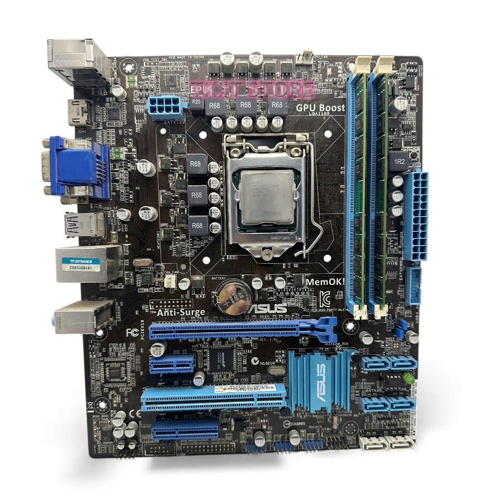 เมนบอร์ด+ซีพียู+แรม ASUS P8H77-M LE(1155)+CPU i7-2600 และ Ram DDR3_16GB