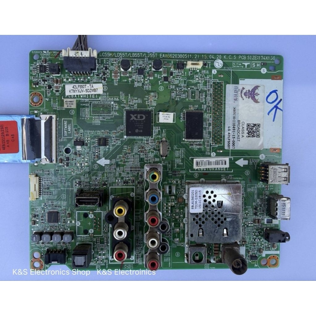 Mainboard LG 42LF560T , 42LF550T , 49LF550T , 49LF560T พาร์ท EAX66203803 , EAX66203805ของถอดมือสองรั