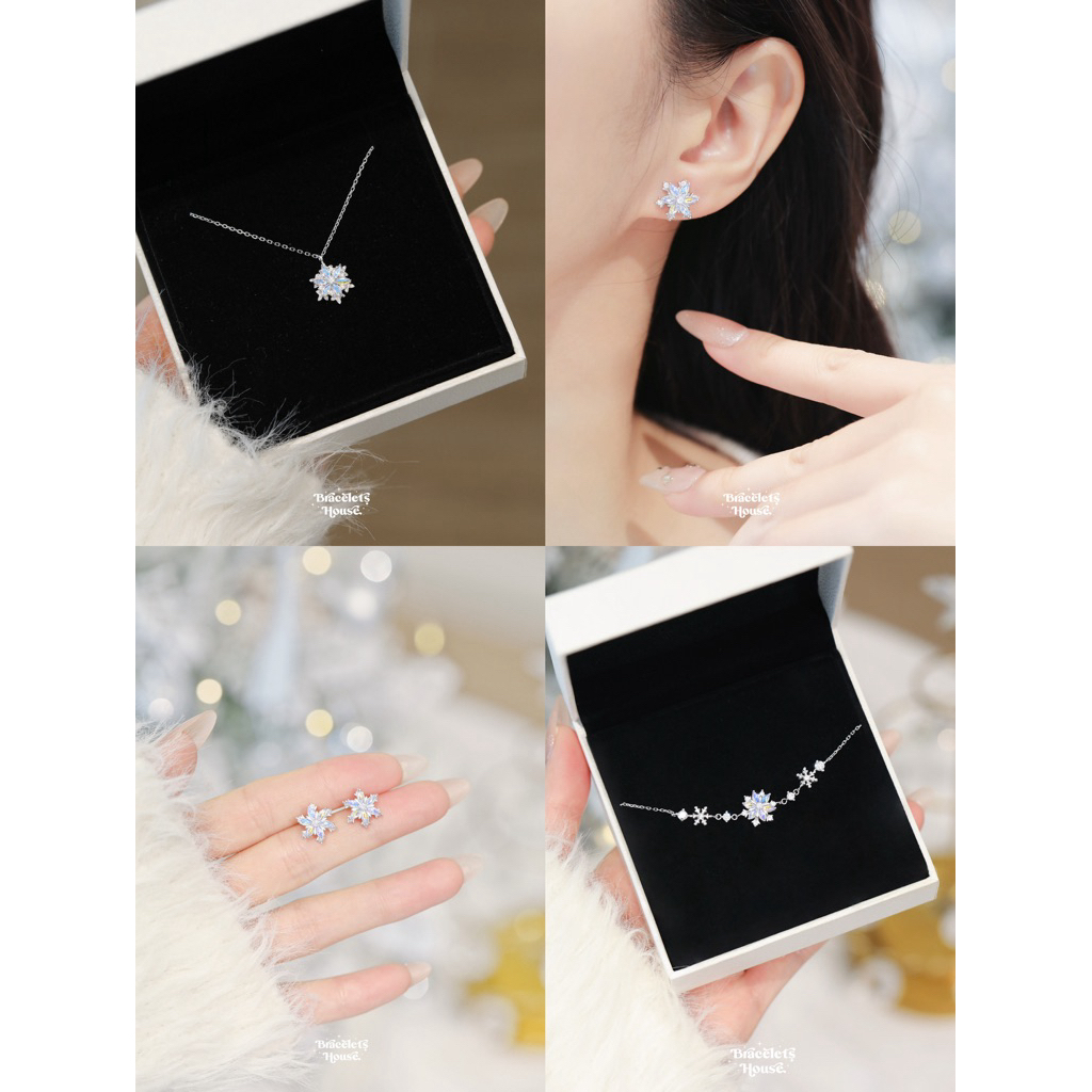Braceletshouse 💜 𝙽𝚎𝚠 ♡. เครื่องประดับเงินแท้ Snowbelle 🩵❄️  สร้อยคริสต์มาส [L3-1]