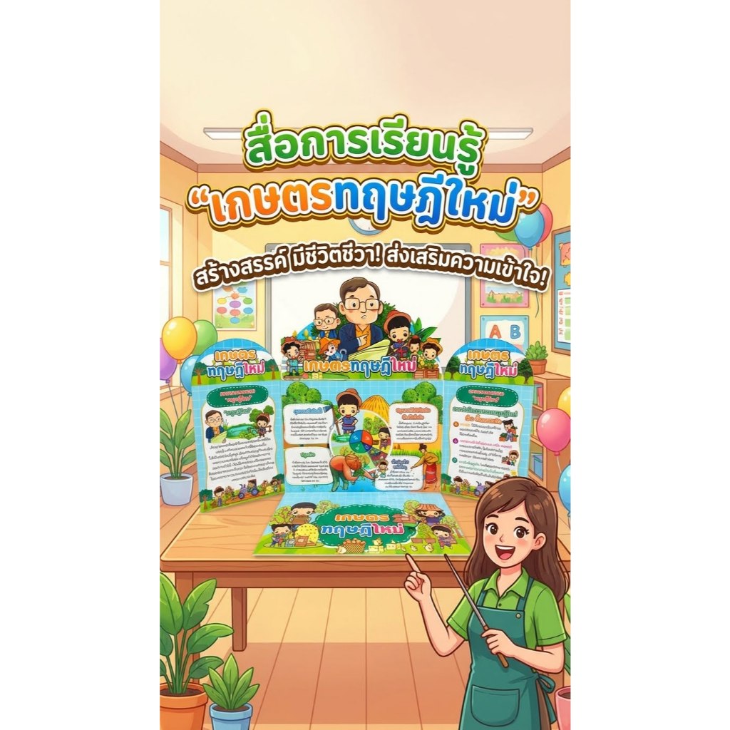 บอร์ดนิทรรศการ 3 พับ เกษตรทฤษฎีใหม่ | สื่อการสอน | พร้อมตั้งโชว์ ราคา ถูกที่สุด ดีลบีเคเค แกลเลอรีภาพที่ 6