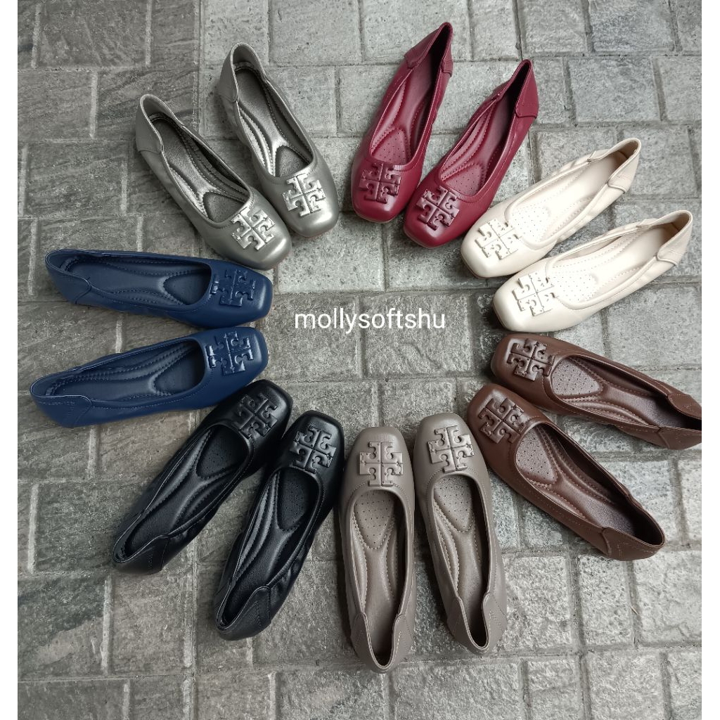 321/032 📌แนะนำ+1 ไซด์ยกเว้นเท้าผอมบางใส่ไซด์ปกติ หนังพียูนิ่ม สวยหรูดูดี คู่เดียวรอดทุกงานแมทเสื้อผ้าง่าย พื้นยางไม่ลื่น