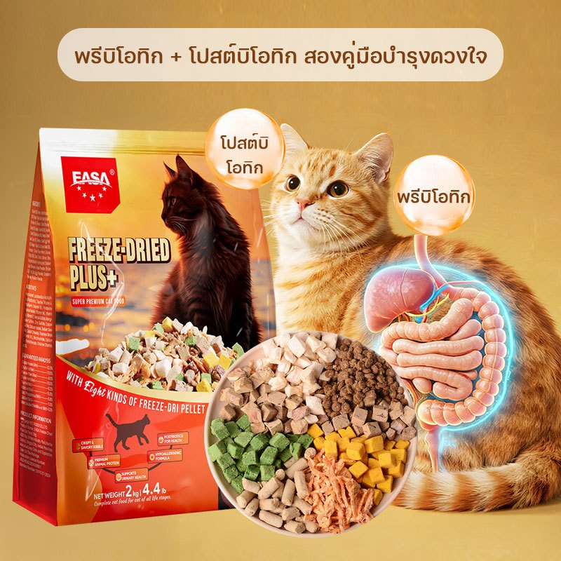 🔥จัดส่ง2วัน🔥EASA อาหารแมว ผสมฟรีซดราย สำหรับแมวทุกช่วงวัย 2KG