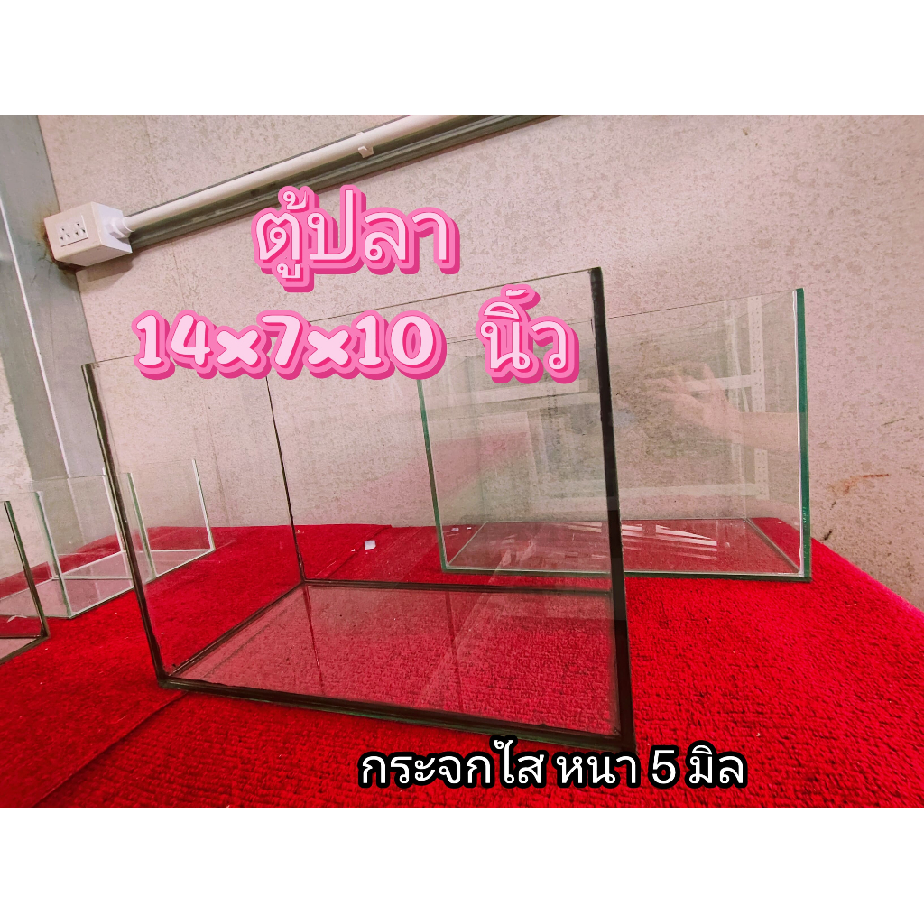 โหลปลา โหลปลากัด ขนาด 14x7x10 นิ้ว กระจกใสหนา 5 มิล มีทั้งกาวใสและกาวดำ
