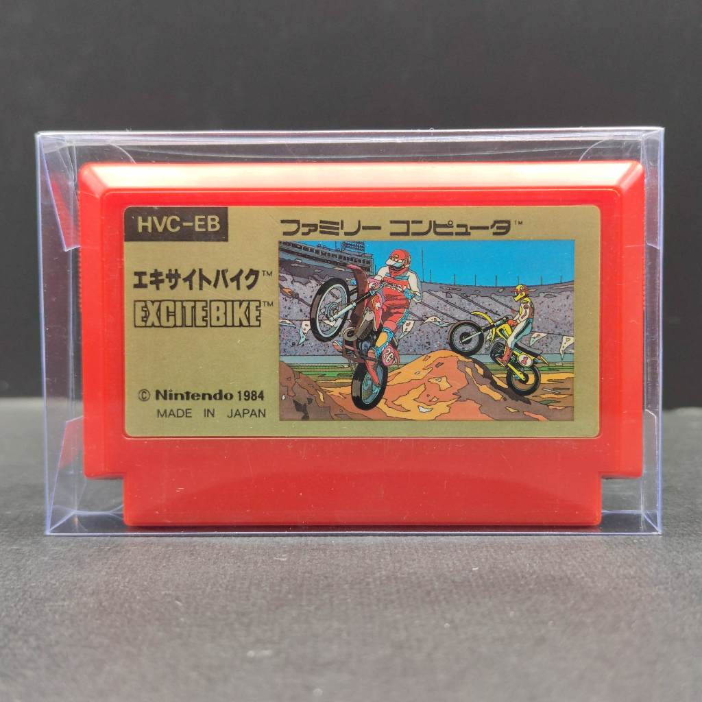 ExciteBike มอเตอร์ไซค์วิบาก [Famicom FC] ตลับแท้ มือสอง เทสแล้ว เล่นได้ ฟรี กล่องใส กันฝุ่น กันรอย n