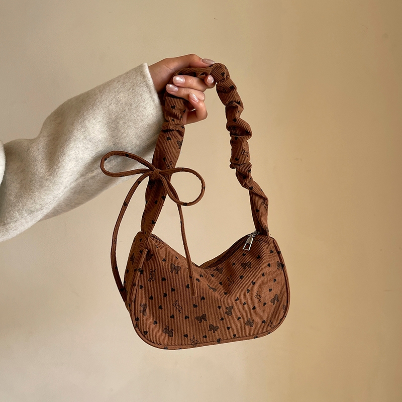 (B-2717)🔥กระเป๋าสะพายไหล่ สไตส์นี้เท่มาก แฟชั่นฤดูใบไม้ผลิ ผ้าลูกฟูก กระเป๋าขนาดใหญ่จุของได้เยอะ 3สี