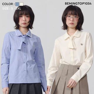 Bemingtop1054(S-2XL)-BMG Lace Collar Shirt เสื้อเชิ้ตสไตล์น่ารัก ดีเทลปกบัวลายฉลุขอบลูกไม้ให้ลุคหวาน