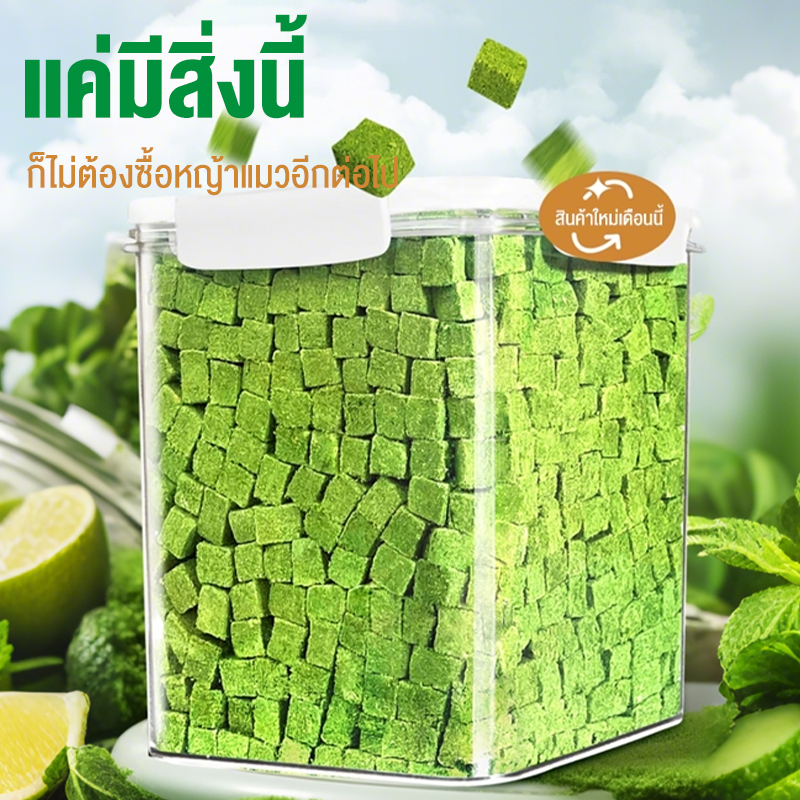 เม็ดหญ้าแมว กำจัดก้อนขน+ขัดฟัน  ขนมแมวฟรีซดราย หญ้าแมวฟรีซดราย เม็ด หญ้า แมวเลีย ขนมแมวฟรีซดราย ขนมหญ้าแมว  ขนมหญ้าแมว