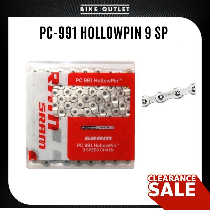 🔥 ล็อตสุดท้าย! SRAM PC-991 HollowPin 9 สปีด 114 link ของแท้ – น้ำหนักเบา เกียร์ลื่น หมดแล้วหมดเลย!
