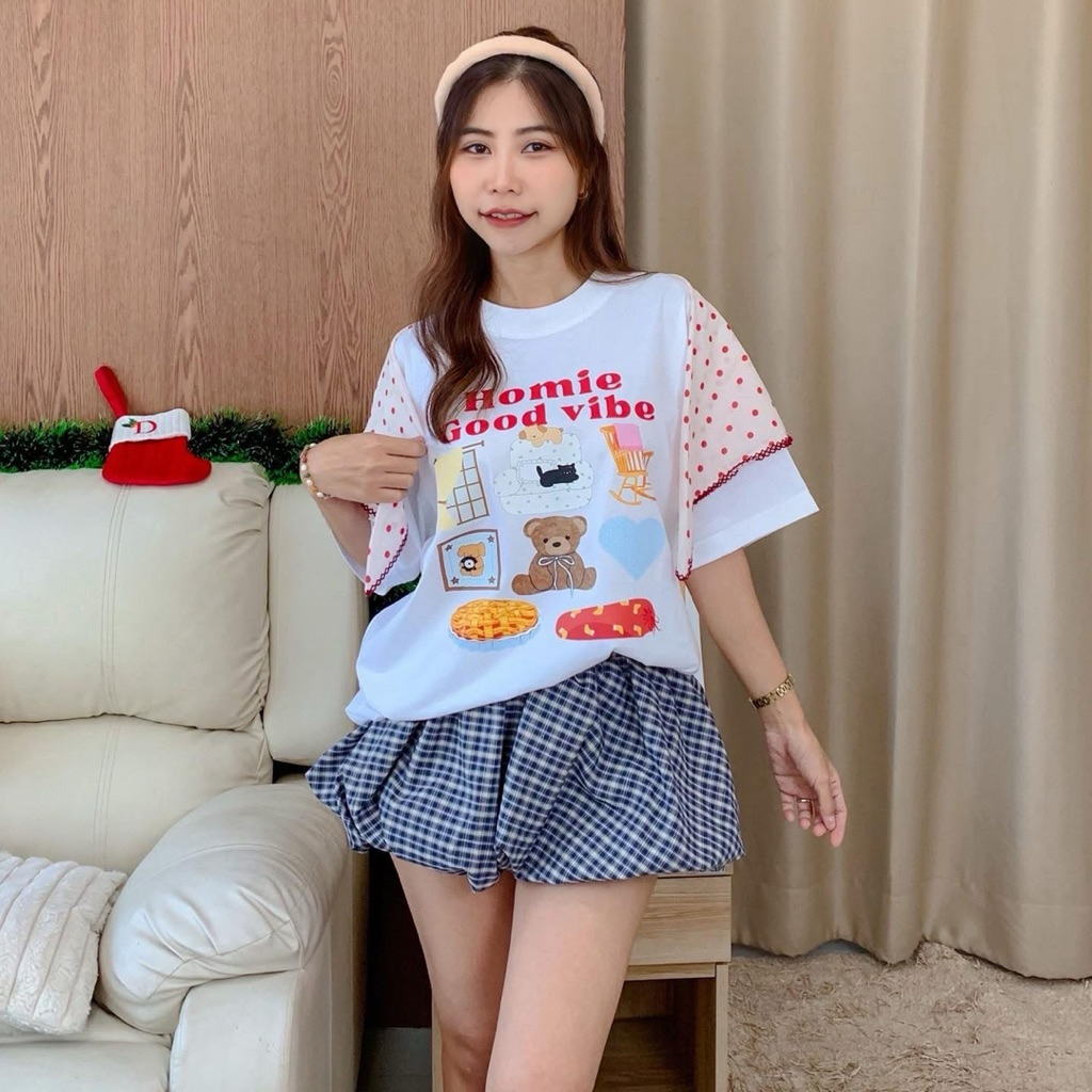 (   มีลายใหม่อัพเดท! ) — Bonny เสื้อยืดโอเวอร์ไซส์ อก 44“ ผ้าคอตตอน 100% oversize t-shirt cotton 100% ราคา ถูกที่สุด ดีลบีเคเค แกลเลอรีภาพที่ 4