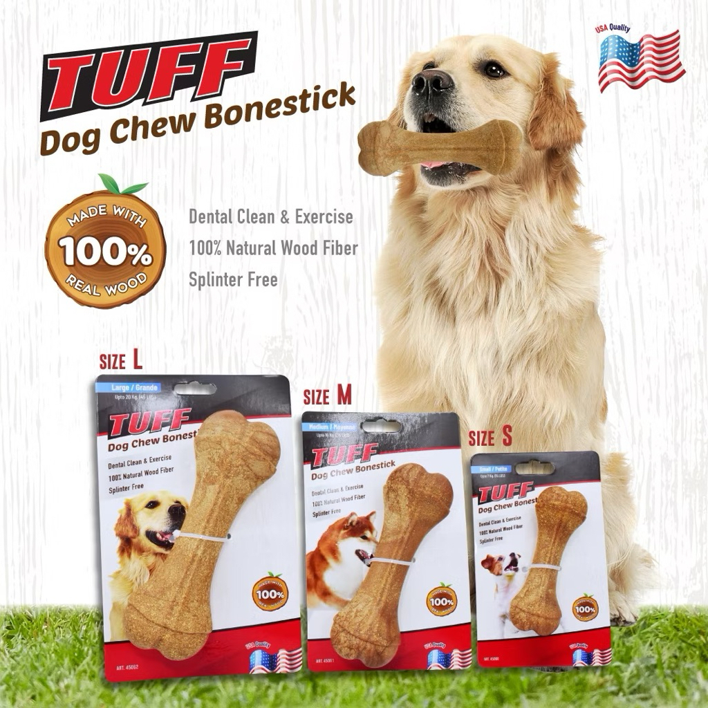 TUFF Bonestick/Woodstick Dog Toy ของเล่นสุนัข ของเล่นกระดูกไม้ ปลอดภัย (ไร้เซี่ยน) ช่วยขัดฟัน สำหรับสุนัข Size S / M / L - รูปที่ 2