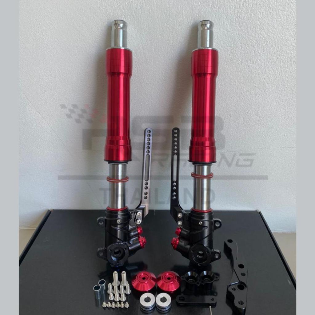 โช๊คหน้าแต่ง N-Max 155 AEROX สีแดง สำหรับรุ่น N-Max 155 AEROX คุณภาพสูง ทนทาน ดีไซน์สวยงาม