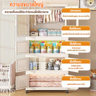 WISE ตู้เสื้อผ้าพับได้ ตู้เก็บของขนาดใหญ่ เคลื่อนย้ายสะดวก หยัดพื้นที่ ไม่มีกลิ่น ปลอดสารพิษ ชั้นเก็บเสื้อผ้า