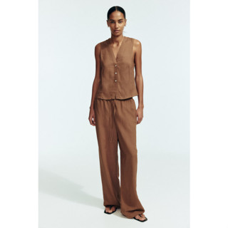 H&M(เอชแอนด์เอ็ม) กางเกงผ้าลินินผสม Women Linen-blend trouse…