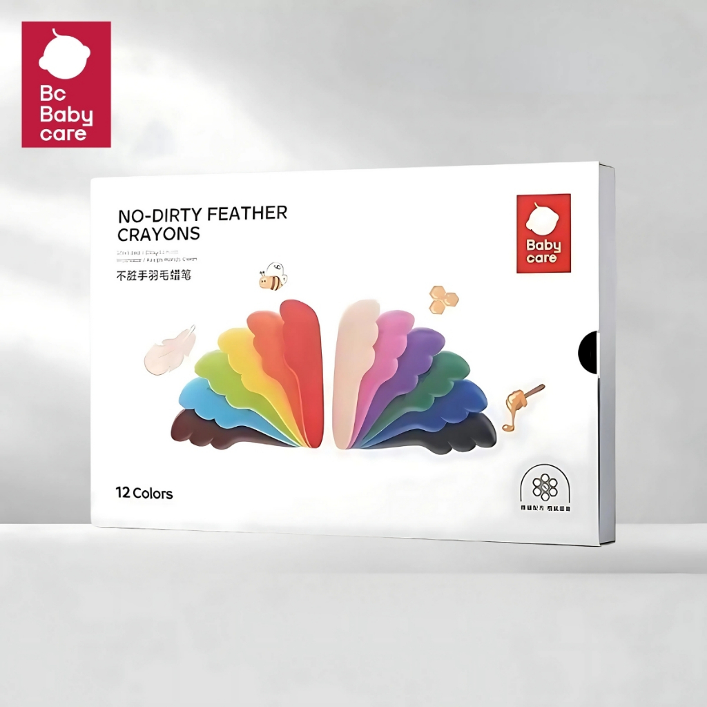 Babycare สีเทียนขี้ผึ้ง รูปทรงขนนก 12 สี | BC Babycare Thailand