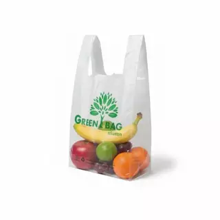 ถุงหิ้ว(HD)เนื้อถุงใส ตราผีเสื้อ พิมพ์โลโก้ Greenbag สามารถย่อยสลายได้ เป็นมิตรต่อสิ่งแวดล้อม