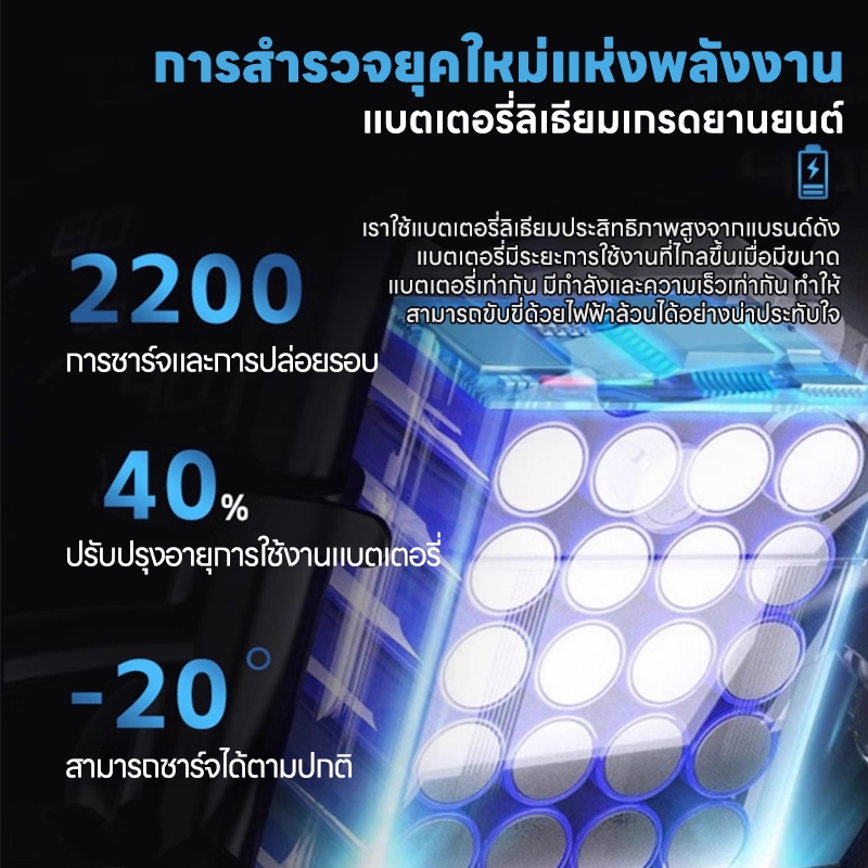 Mall DongCจักรยานไฟฟ้าพับได้ electric bike เหมาะสำหรับผู้ใหญ่ แบตลิเที่ยม 48V-23Ahกำลังไฟ 400W ขับได้ไกลถึง 35-90km - รูปที่ 6
