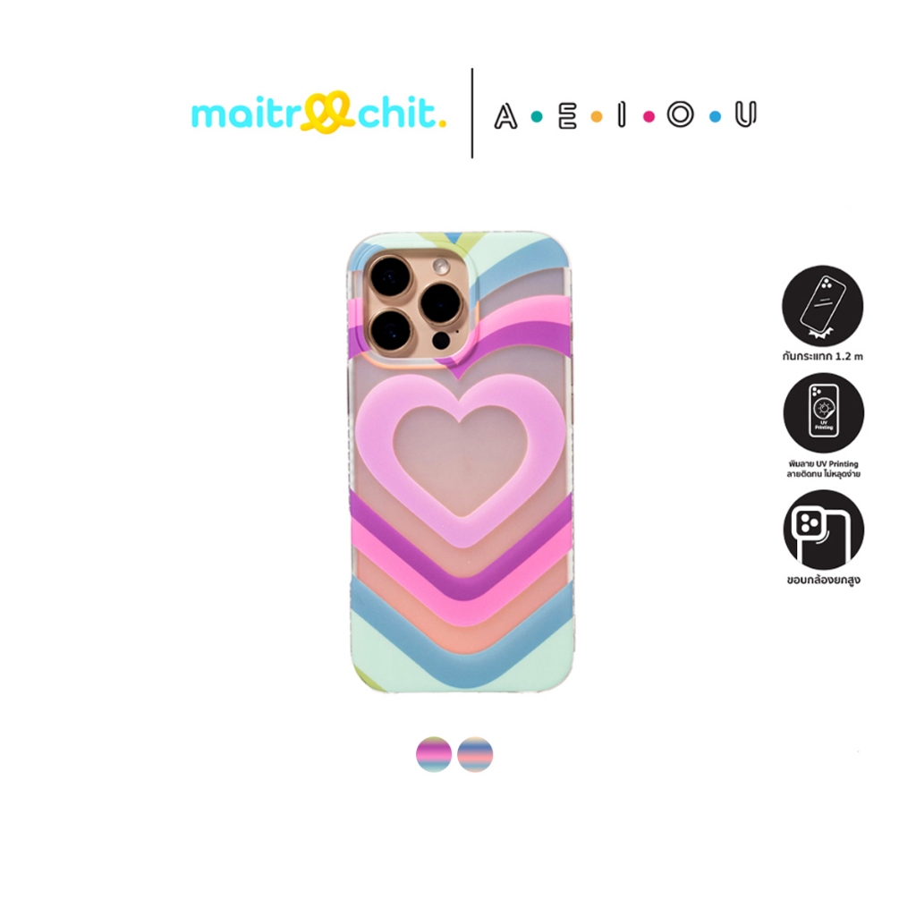 AEIOU รุ่น Heart เคสสำหรับ iPhone 13 / 14 / 15 / 16