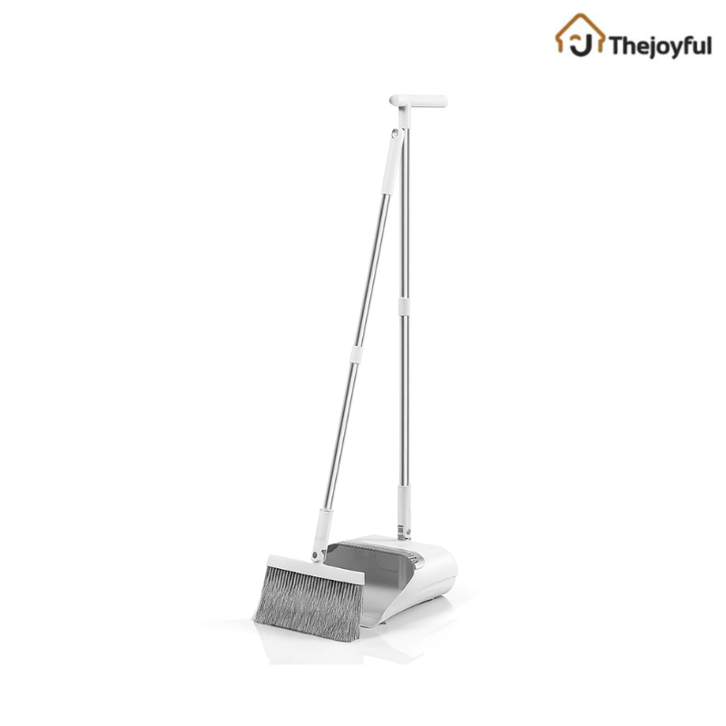 Thejoyful ไม้กวาดพร้อมที่ตักผง ชุดไม้กวาดพร้อมที่โกยผง Broom set หมุนได้ 180° พับได้ป้องกันฝุ่นกระจาย กำจัดฝุ่นได้ทุกมุม