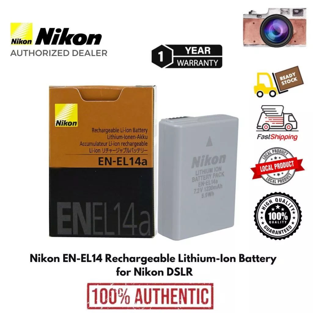 แบตเตอรี่ Nikon EN-EL14A EN-EL14 ของใหม่ For D5600, D5500,D5300,P7800,P7100,d3200,d3100