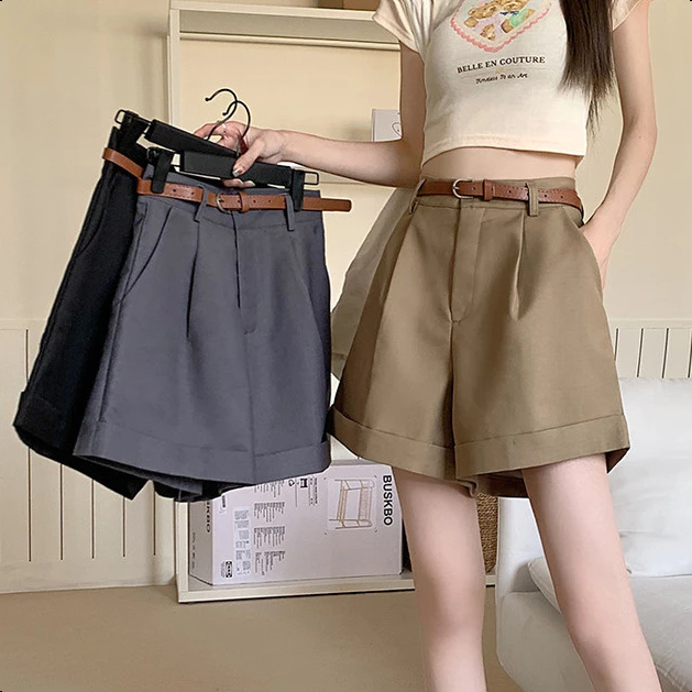 Aurae S-6XL กางเกงขาสั้นเอวสูงสำหรับผู้หญิง ทรงหลวม สบายๆ เหมาะสมในฤดูร้อน