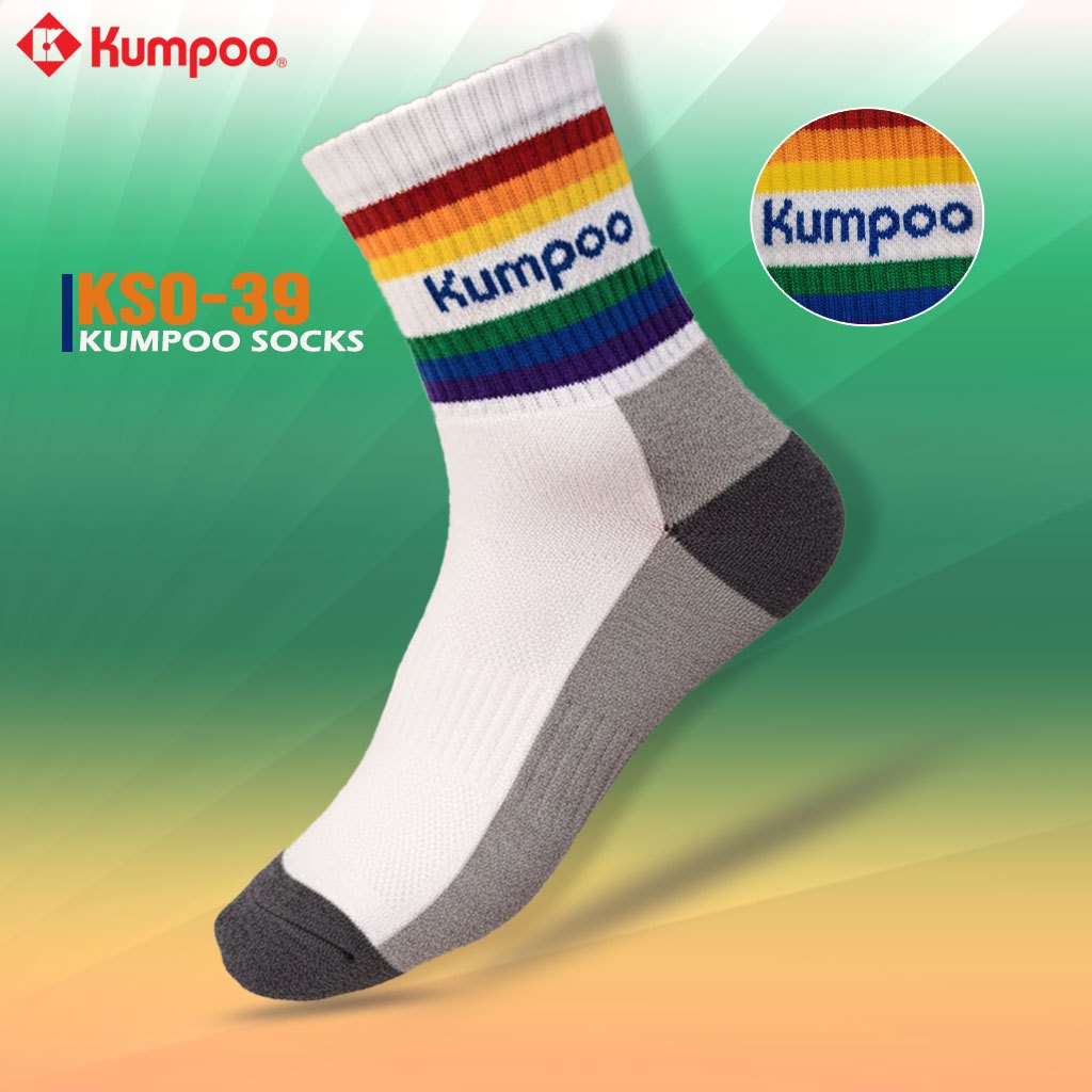 ส่งจากไทย🇹🇭 ของแท้ 💯% Kumpoo ถุงเท้าแบดมินตัน รุ่น KSO-39 ข้อยาว New