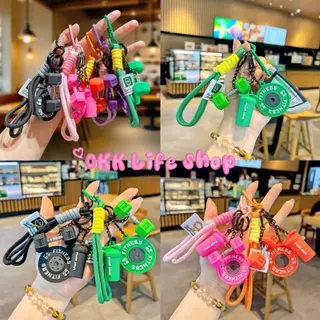 OKK Life Stop(ZC610)*พร้อมส่งในไทย*พวงกุญแจฟิตเนส แก้วน้ำดัมเบลแผ่นน้ำหนักจำลอง มีหลากหลายสีน่ารักๆ