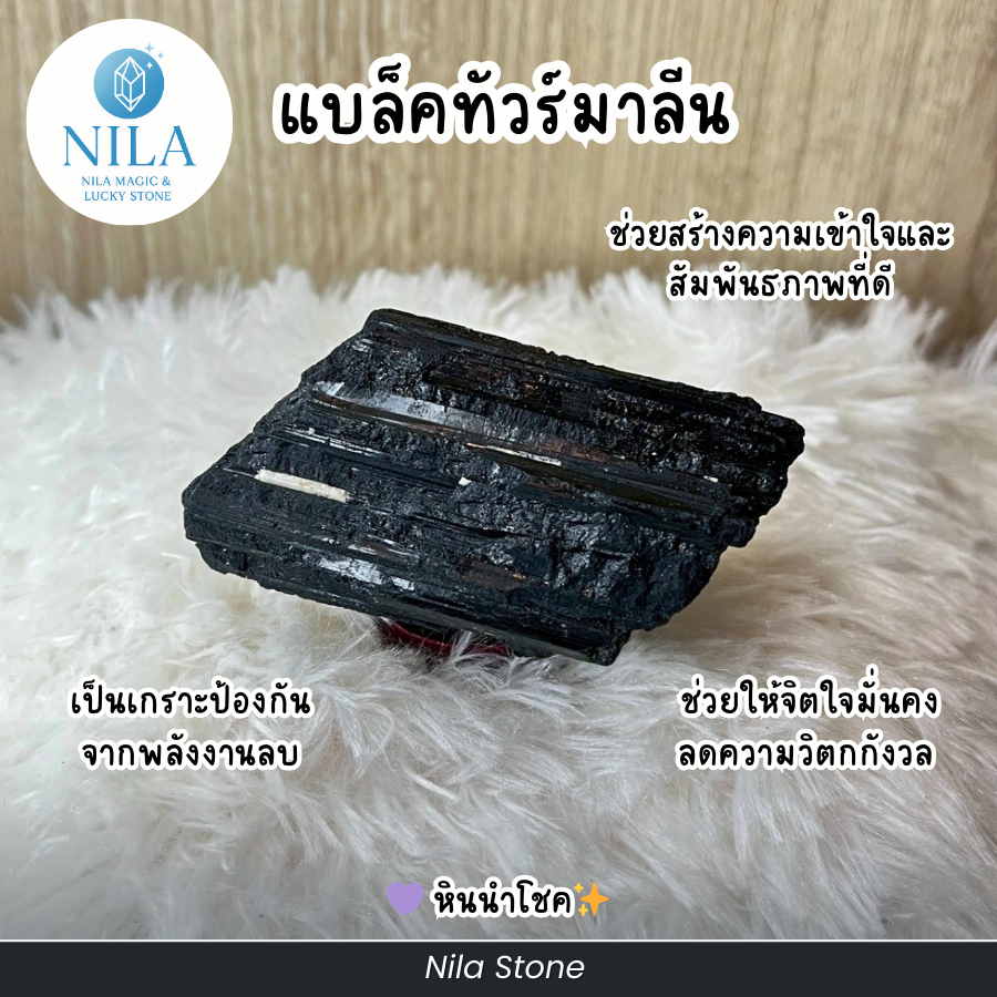 แบล็คทัวร์มาลีน | หินแห่งการปกป้อง ดูดซับพลังลบ เสริมความมั่นคง | NILA STONE | หินแท้ธรรมชาติ | N030