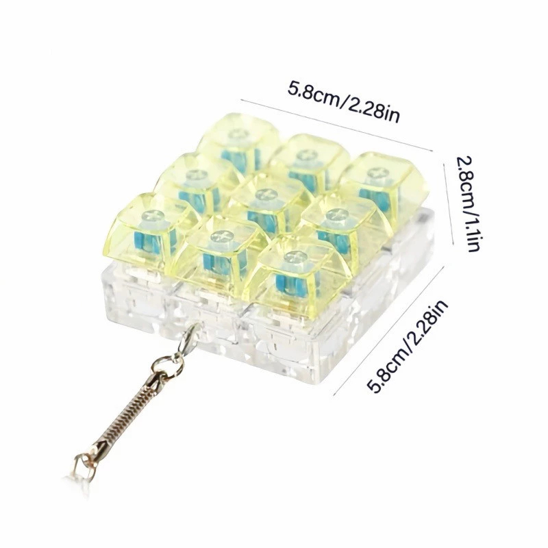 BON Mechanical Key board โต๊ะของเล่นพวงกุญแจ คีย์บอร์ดนิ้วมือคีย์บอร์ดหมวก ของเล่นความเครียด แป้นพิมพ์ 9 ปุ่มคลิกของเล่น รูปที่ 7