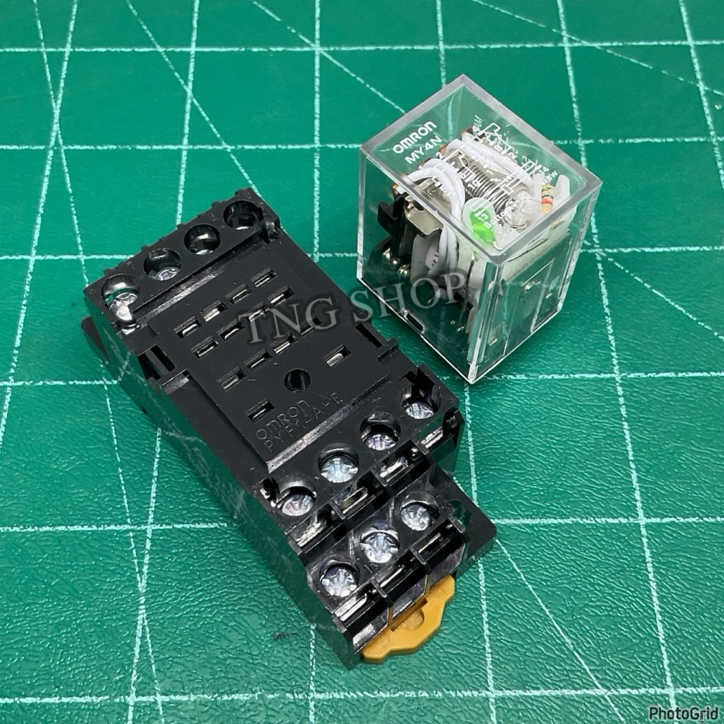 MY4N MY4 พร้อมซ็อกเก็ต รีเลย์ 12VDC 24VDC 24VAC 48VAC 110VAC 220VAC พร้อมส่ง