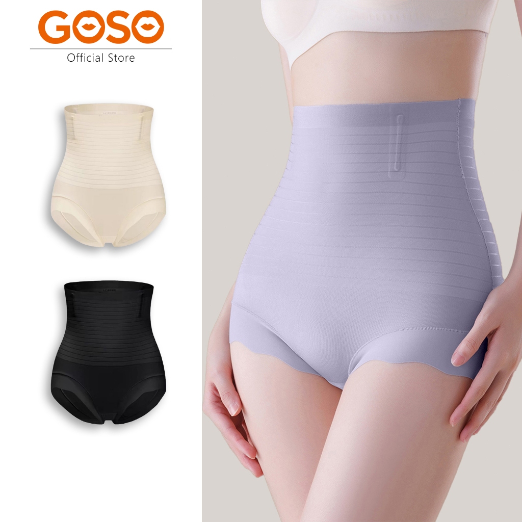 GOSO ไร้รอยต่อ กางเกงเก็บพุง บางพิเศษ เอวสูง ชุดชั้นในผู้หญิง สีนู้ด