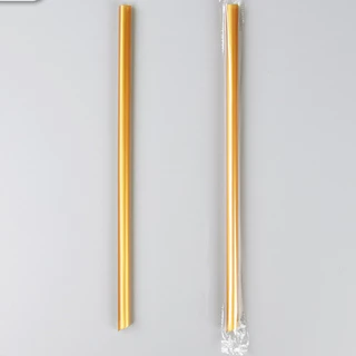 หลอดตรงปลายแหลม หลอดตรงห่อฟิล์ม มี 2 ขนาด สีดำ สีทอง 21 cm. (100เส้น) ยี่ห้อ JT