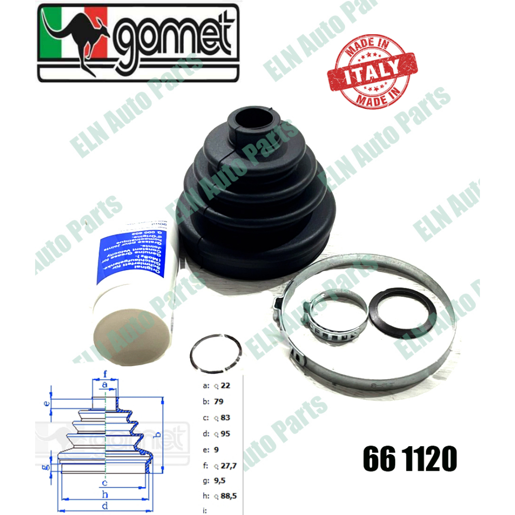ยางกันฝุ่นเพลานอก/ยางหุ้มเพลานอก โฟล์คสวาเกน VW Golf I, II, III 1.1-1.8i ปี 1975-1998