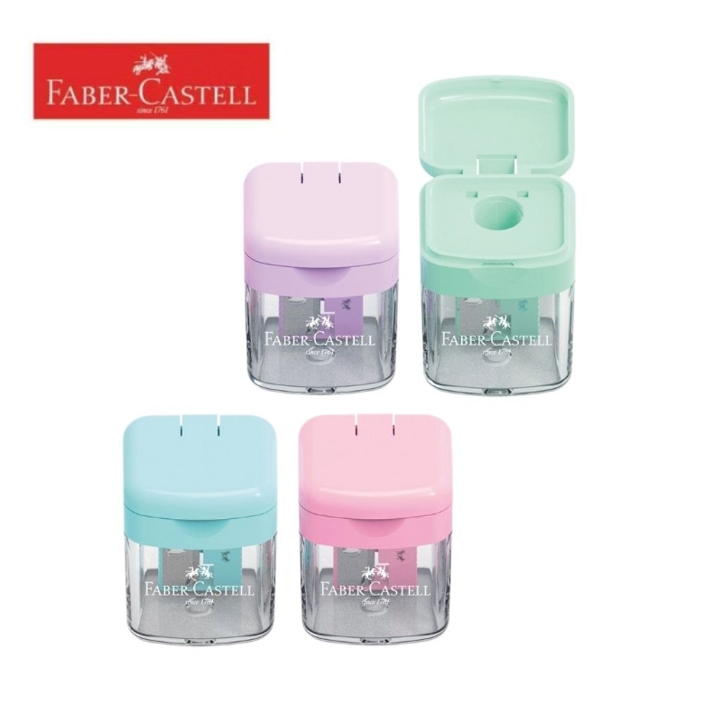 Faber-Castell กบเหลาดินสอ สีพาสเทล Mini Box Spitzer ใช้เหลาดินสอทรงกลม สามเหลี่ยม และหกเหลี่ยมได้ (ราคาต่อ 1 ชิ้น คละสี)