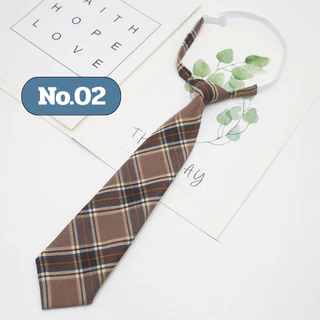 เนคไทด์ลายสก็อต เนคไทผู้หญิงผู้ชายสไตล์ญี่ปุ่น jk tie เนคไทด์นักเรียนไม่ต้องผูก เนคไทด์ลายทาง ยาว 33 ซม