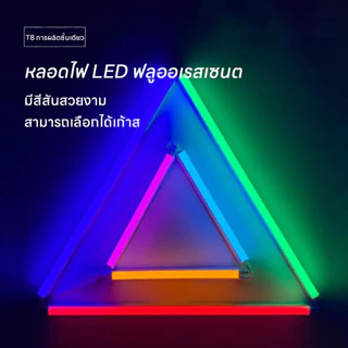 หลอดไฟงานวัด ห่อกันกระแทกหนาพิเศษ T8 LED 60cm 120cm ไฟนีออนสี กันน้ำ ไฟตกแต่งร้านค้า งานเทศกาล ปาร์ตี้ T8-120CM