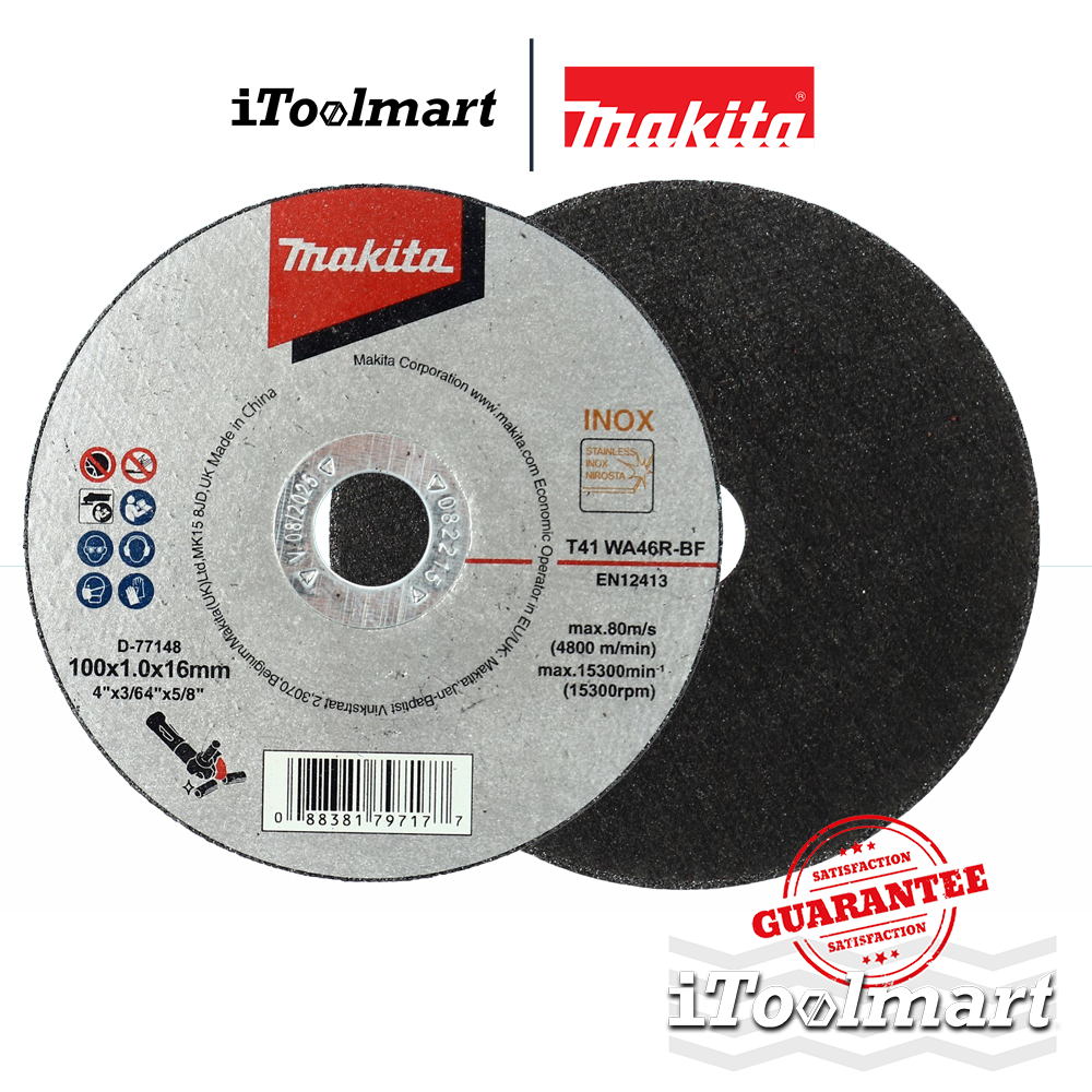 MAKITA ใบตัดบาง รุ่น D-77148 สำหรับตัดเหล็ก ตัดสแตนเลส INOX ขนาด 4 นิ้ว x 10 มม.
