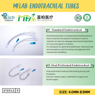 MFlab Standard Endotracheal Tubes ท่อสอดช่วยหายใจ [LB5010C] / Oral Preformed Endotracheal Tubes [LB5020C] with cuff