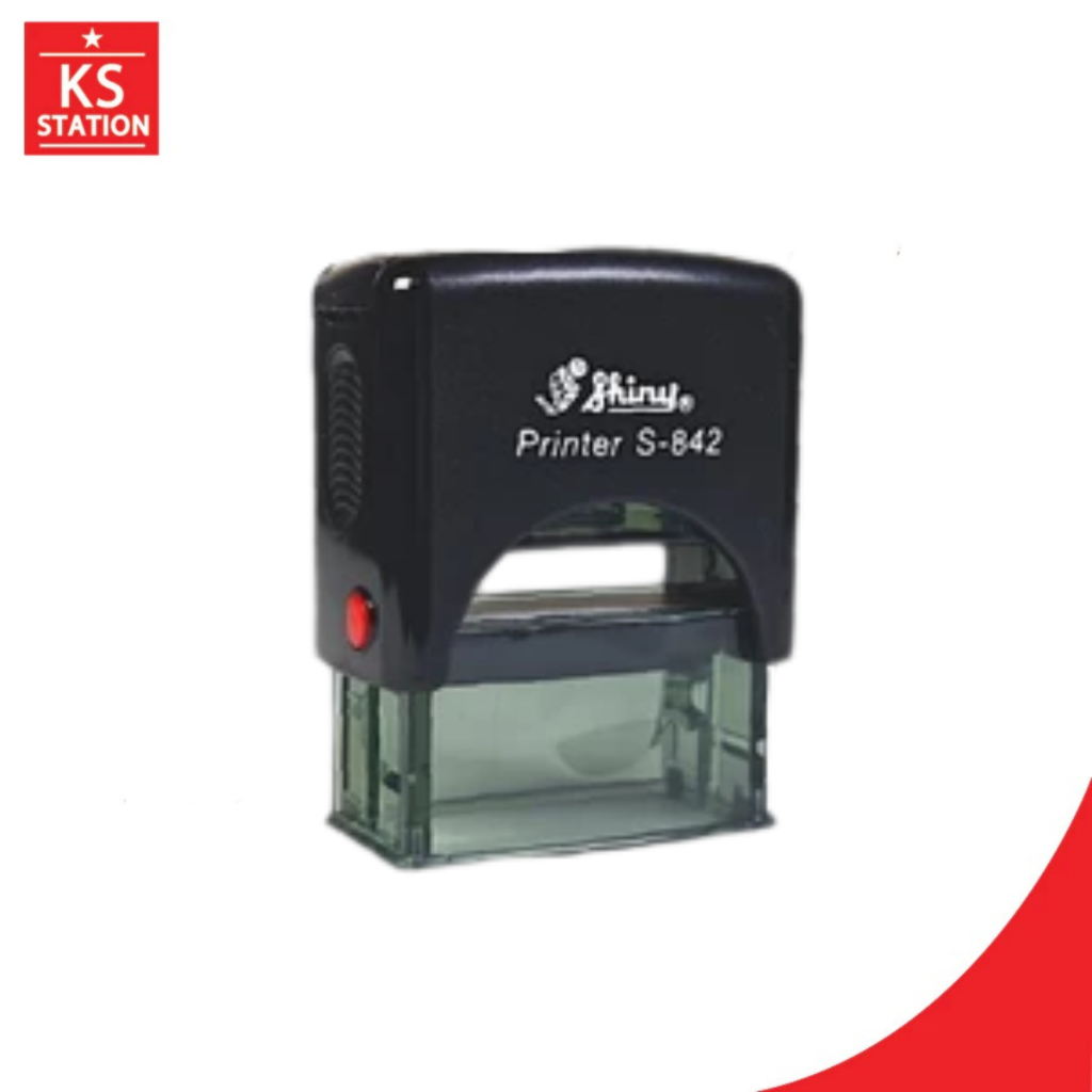 Shiny ตรายางข้อความสำเร็จรูปหมึกในตัว S-842 ขนาด คละสี (อังกฤษ)