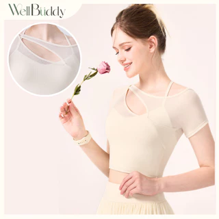 [New in Dec] - WellBuddy สปอร์ตบราแขนสั้น เสื้อโยคะ เสื้อออกกำลังกายแขนสั้น เสื้อพิลาทิส (Stella Top)