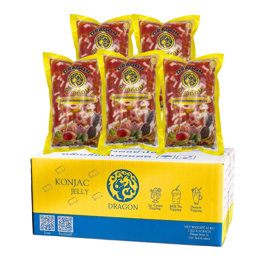 ฟรุตสลัด ตราดราก้อน ยกลัง 20 ถุง (20KG)