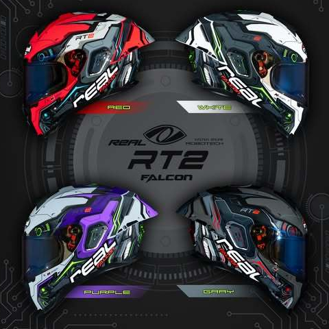 [ส่งทันที]หมวกกันน็อค หมวกเต็มใบ  real helmet รุ่น Falcon 2026  ROBOTECH, CYBER, Victory, Robotech f