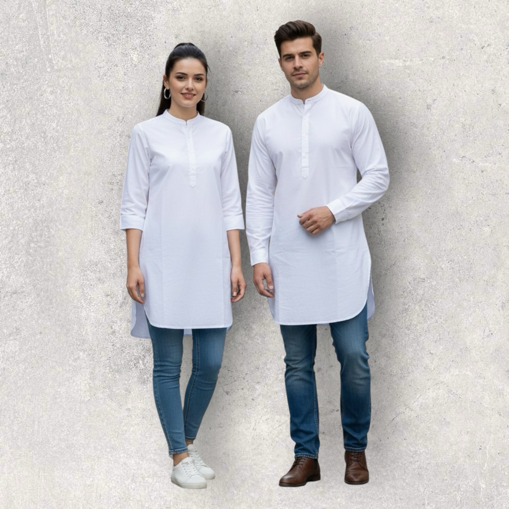 เสื้อคุรต้าอินเดีย สำหรับผู้ชายและผู้หญิง ใส่ไหว้พระ เทศกาล Indian Plain Kurta for Men & Women