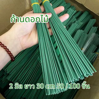 ก้านดอกไม้ ขนาด 2มิล ยาว30cm (50เส้น-100เส้น) ลวดดอกไม้
